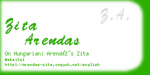 zita arendas business card